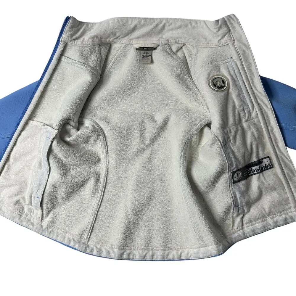 REI Girls Softshell Jacket Blue XS 4/5 Windbreaker Fleece Lined